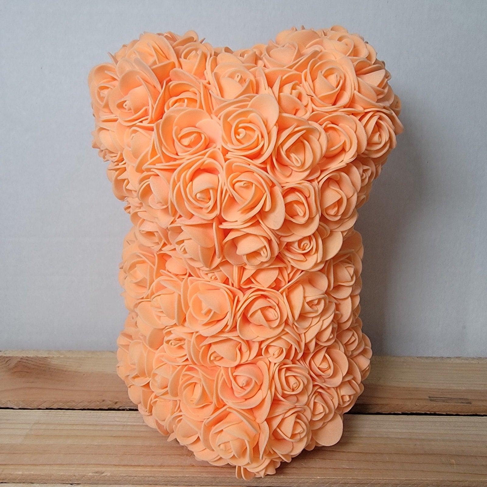 Orange Foam Rose Teddy Bear w/ "Just For You" Ribbon