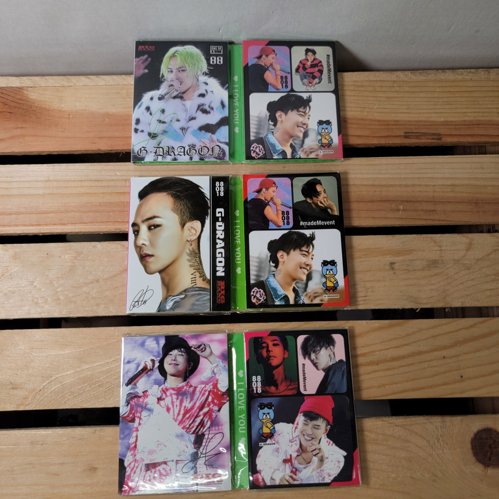 Set of 3 G-Dragon Photocard Memo Sets - NEW