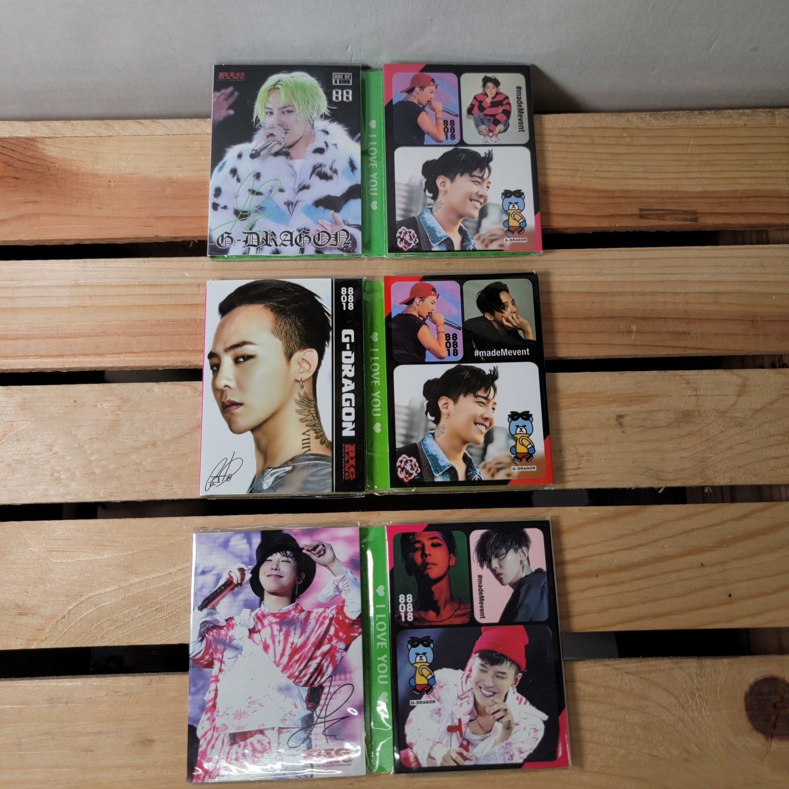 Set of 3 G-Dragon Photocard Memo Sets - NEW