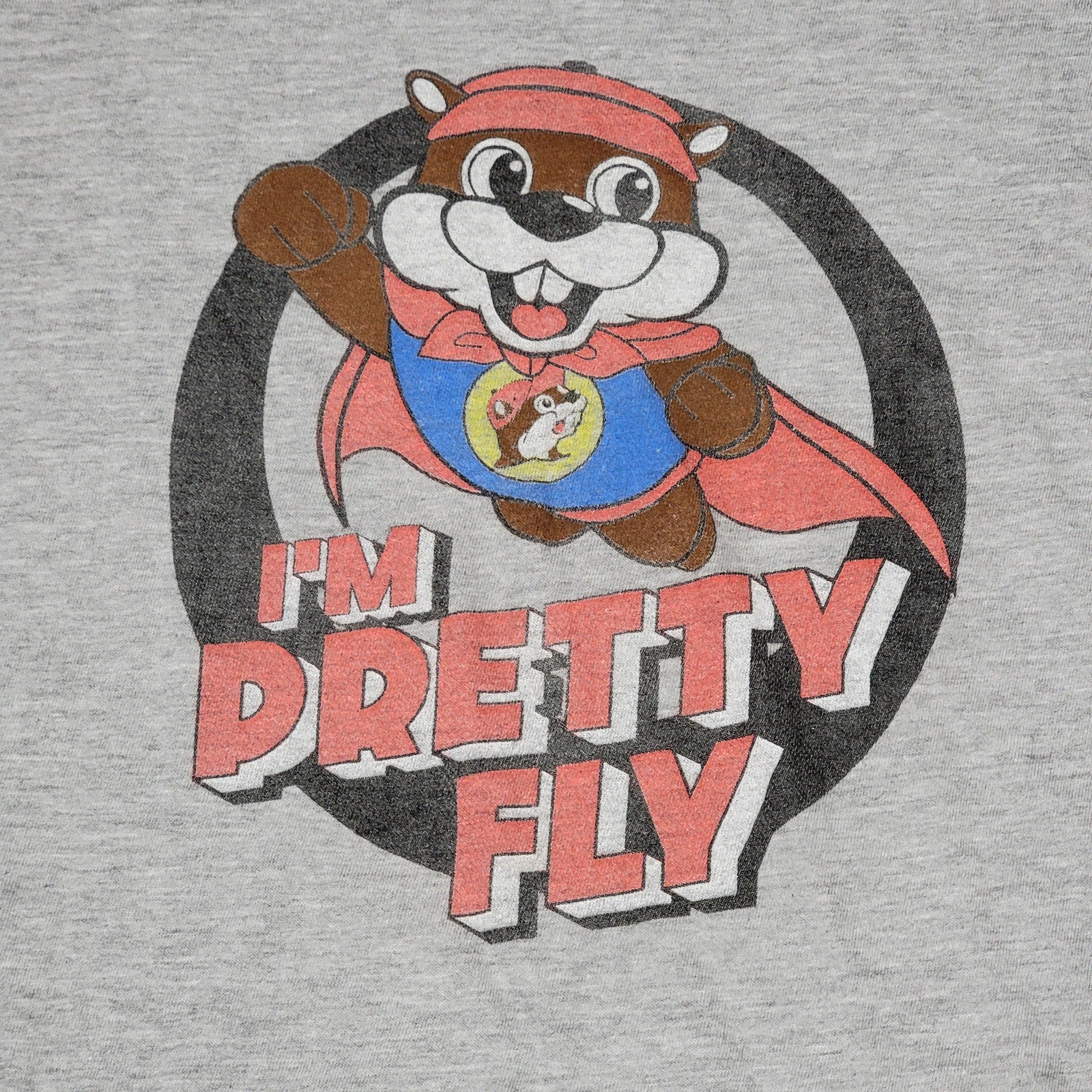 Buc-ee's Grey Unisex Tee Super Beaver "I'm Pretty Fly" - Size XL