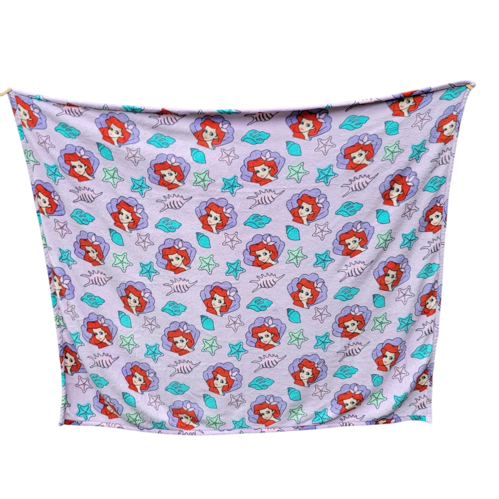 Disney Little Mermaid Glittery Purple Fleece Throw - 50" x 61"