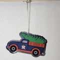 MLB Houston Astros Christmas Ornament Flat Metal Truck w/ Tree - NWOT