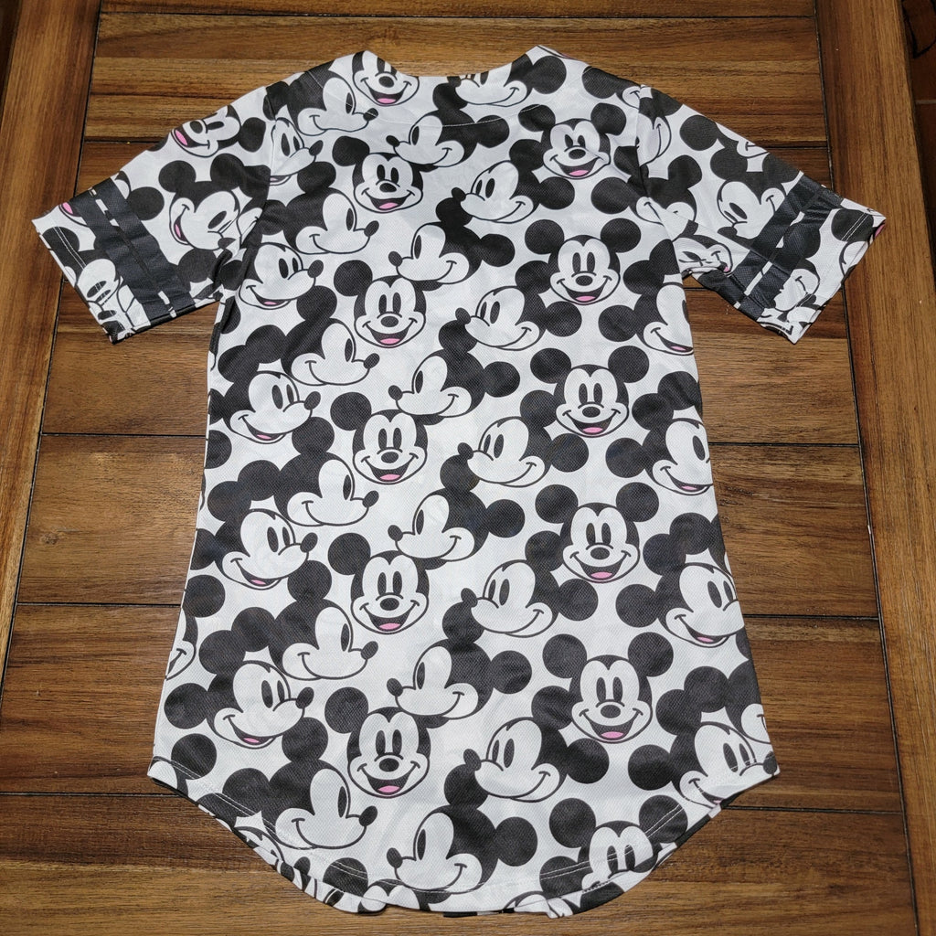 Disney Mickey Mouse B&W Button Up Jersey - Size Medium