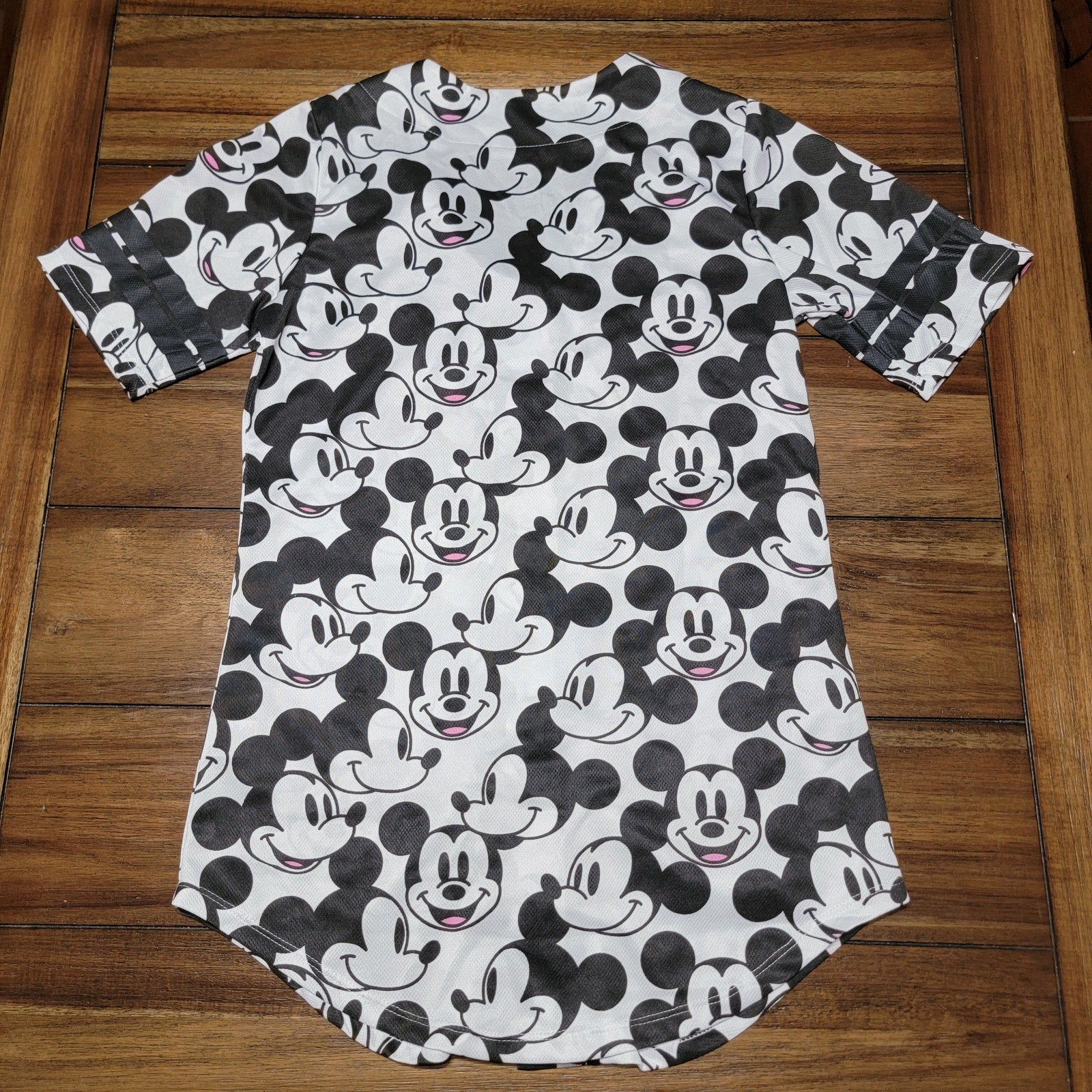 Disney Mickey Mouse B&W Button Up Jersey - Size Medium
