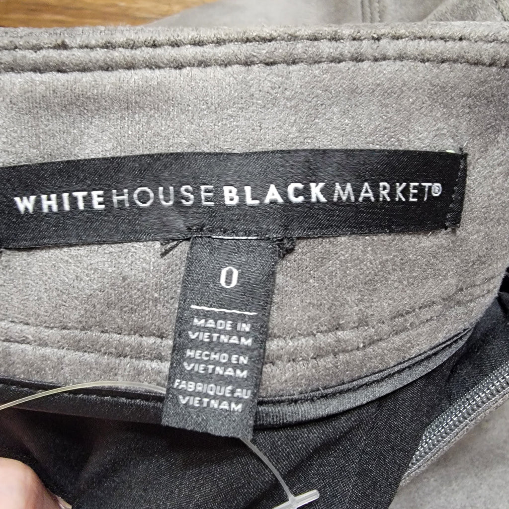 White House Black Market Grey Faux Suede Knee Skirt - Size 0 NWOT