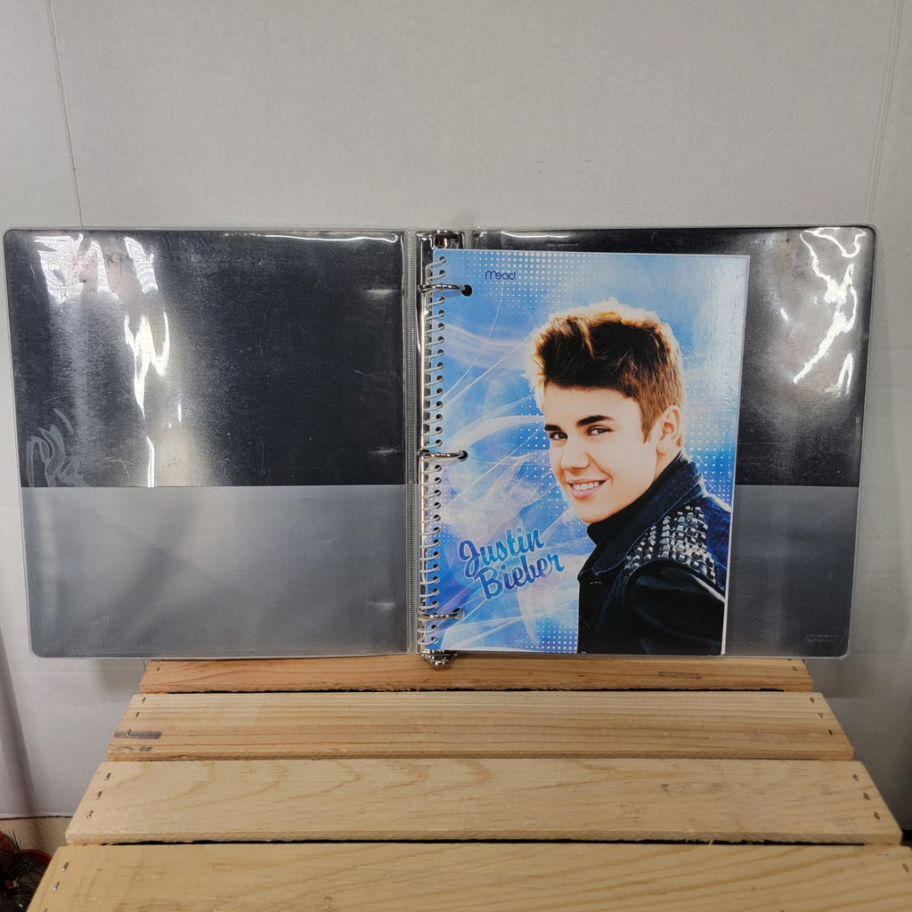 Justin Bieber Blue 1.5" Binder w/ Matching Spiral Notebook