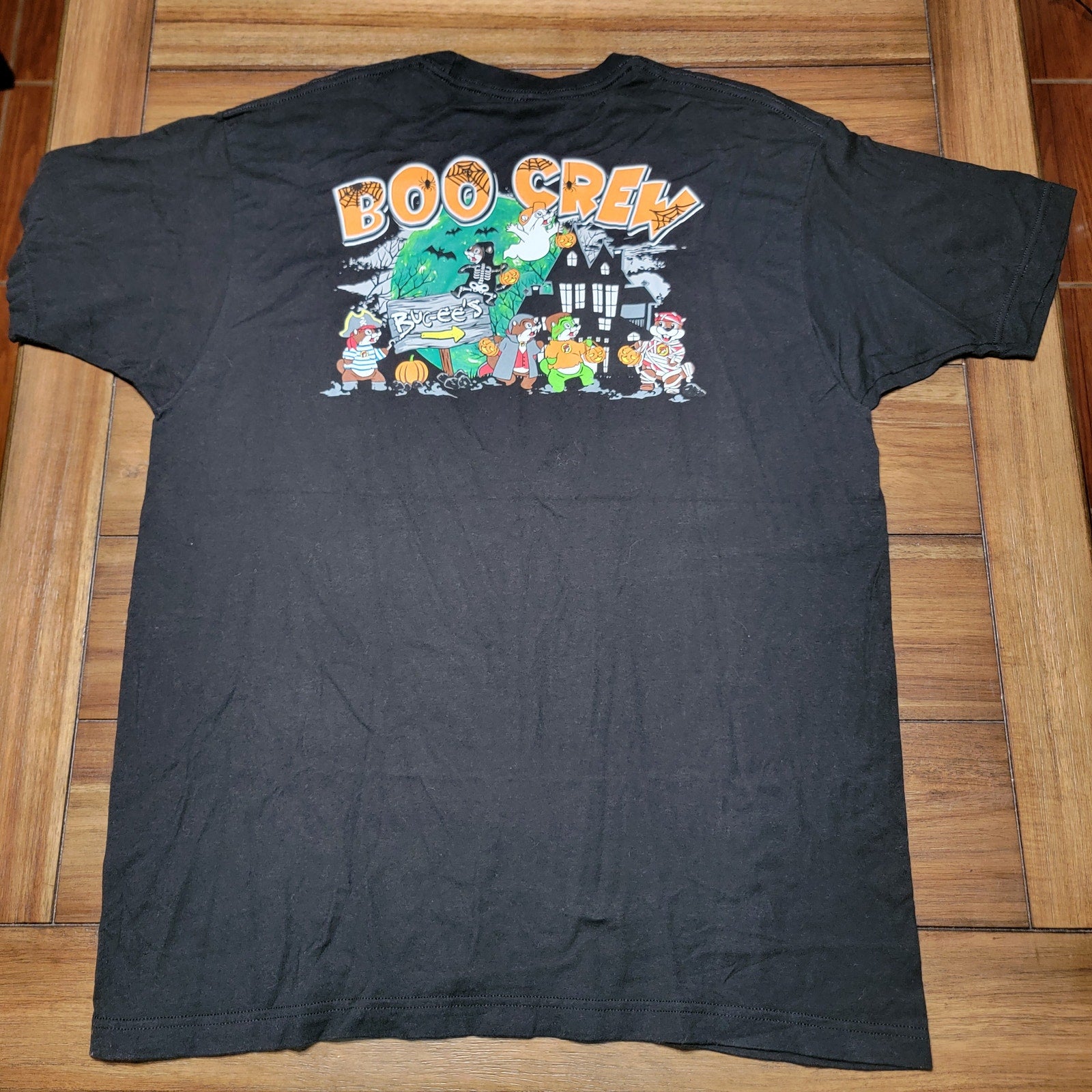 Buc-ee's Halloween Black Unisex Glow-In-The-Dark Tee "Boo Crew" - Size XL