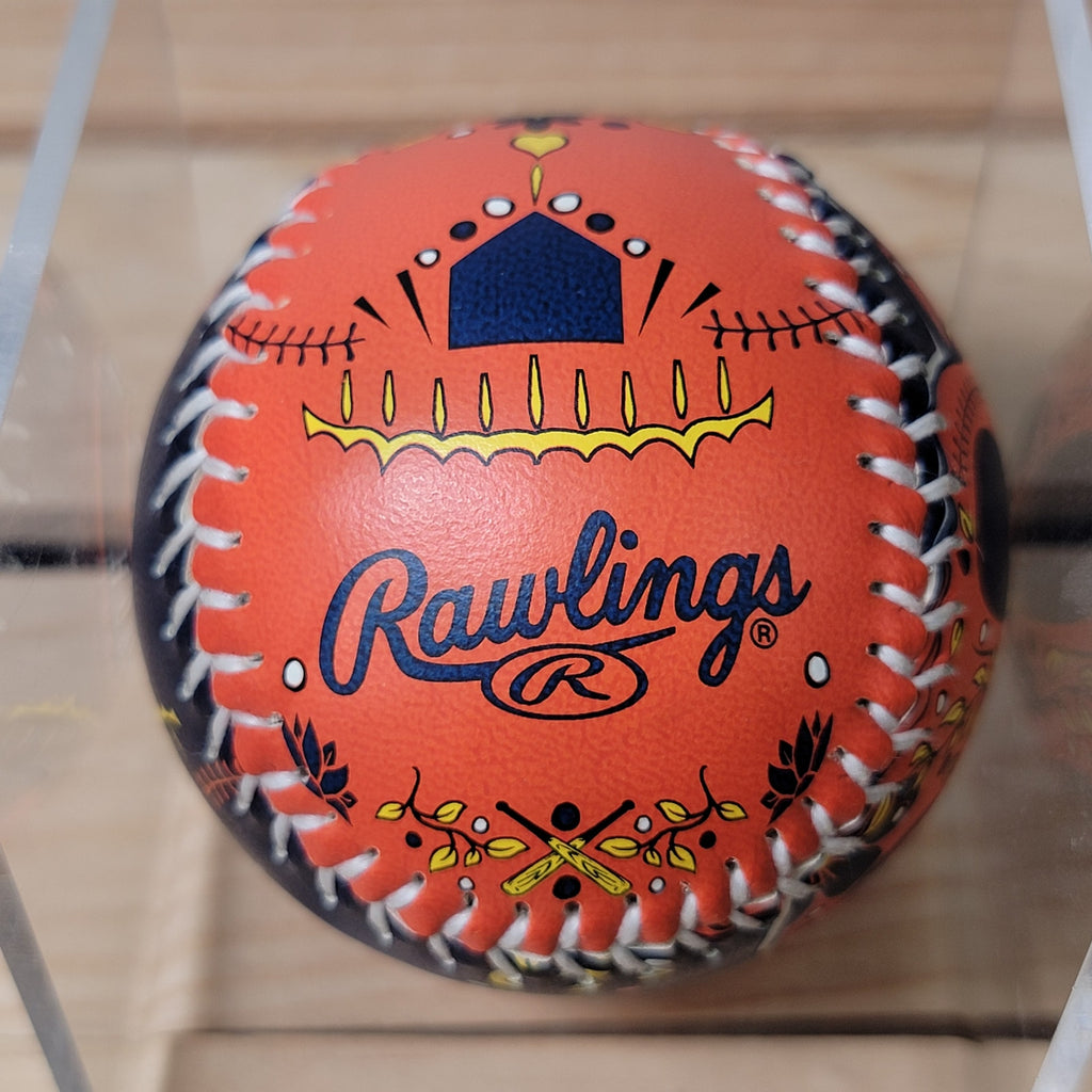 Rawlings Houston Astros Día de los Muertos Orange and Blue Baseball