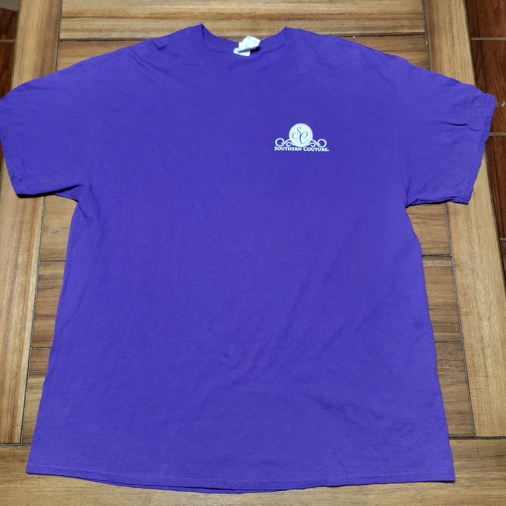 Southern Couture Purple Tee Paisley Owl - Size XL