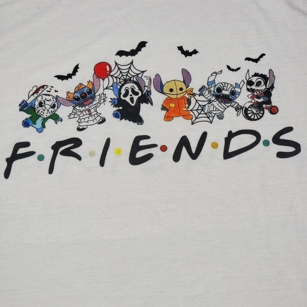 Halloween Friends Stitch White Tee - Size XL