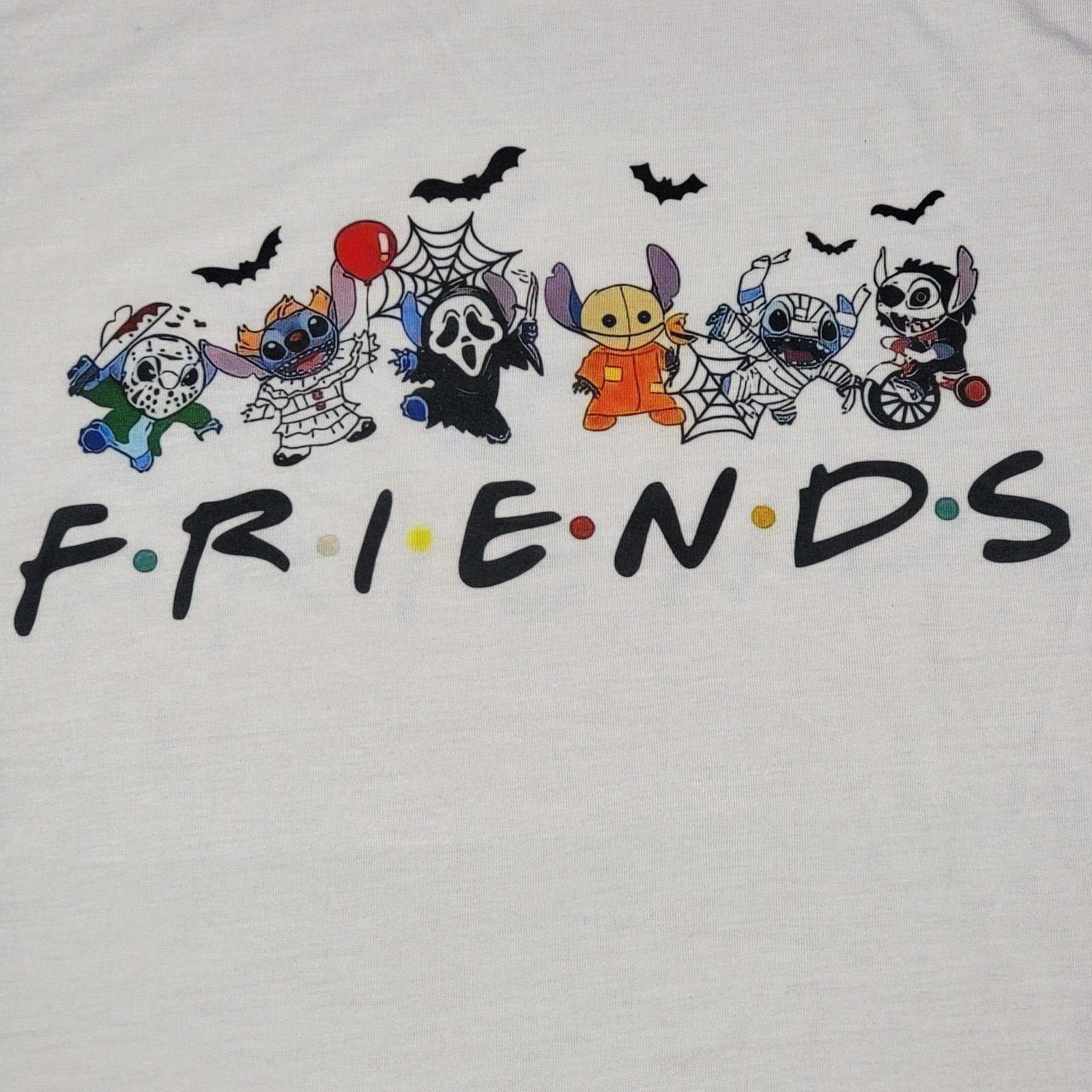 Halloween Friends Stitch White Tee - Size XL