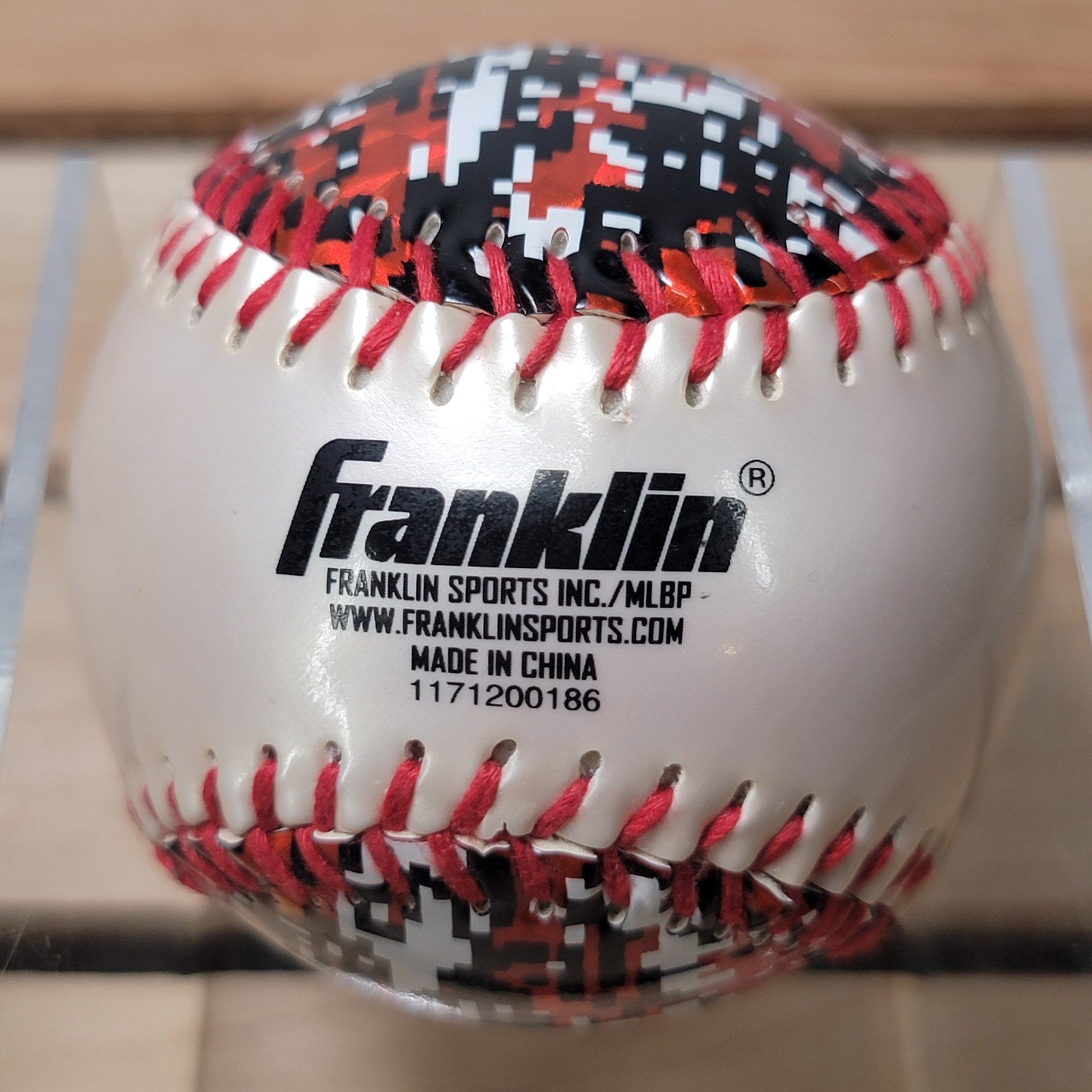 Franklin Soft Strike Red & Black Camo Chrome Indoor / Outdoor Baseball