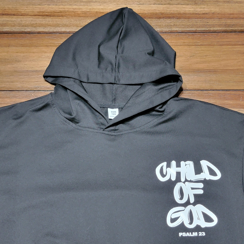 Unbranded Youth Black Pullover Hoodie "Psalm 23" - Size 13Y