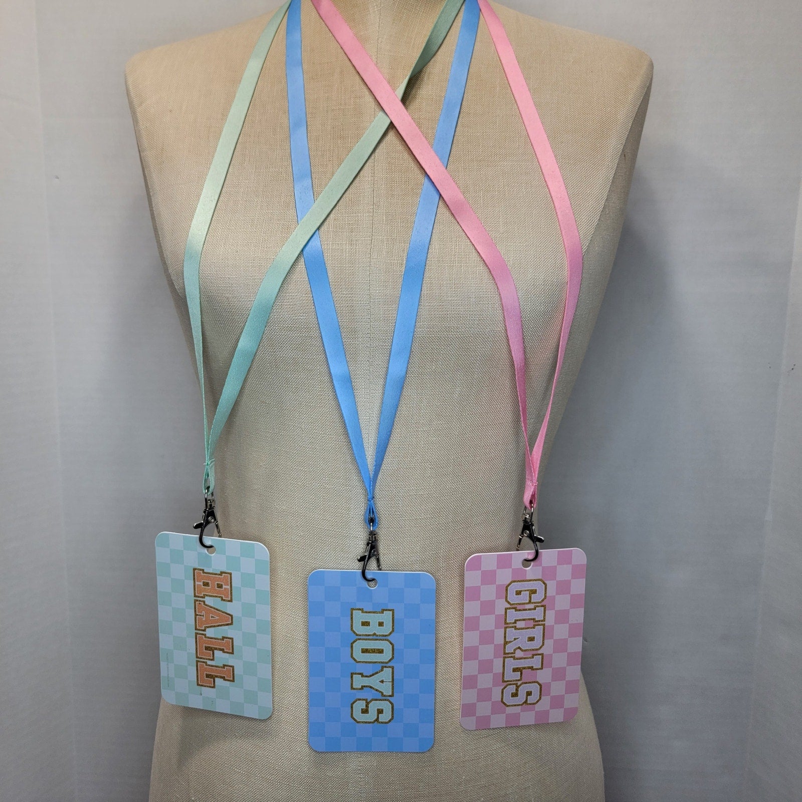 Set of 3 Hall Pass Lanyards: Boys, Girls, Hall