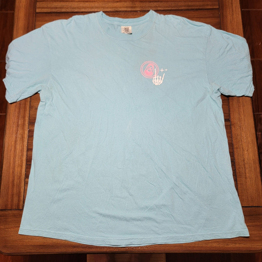 Blue Unisex Tee "Fueled By Energy Drinks And Anxiety" - Size 2XL