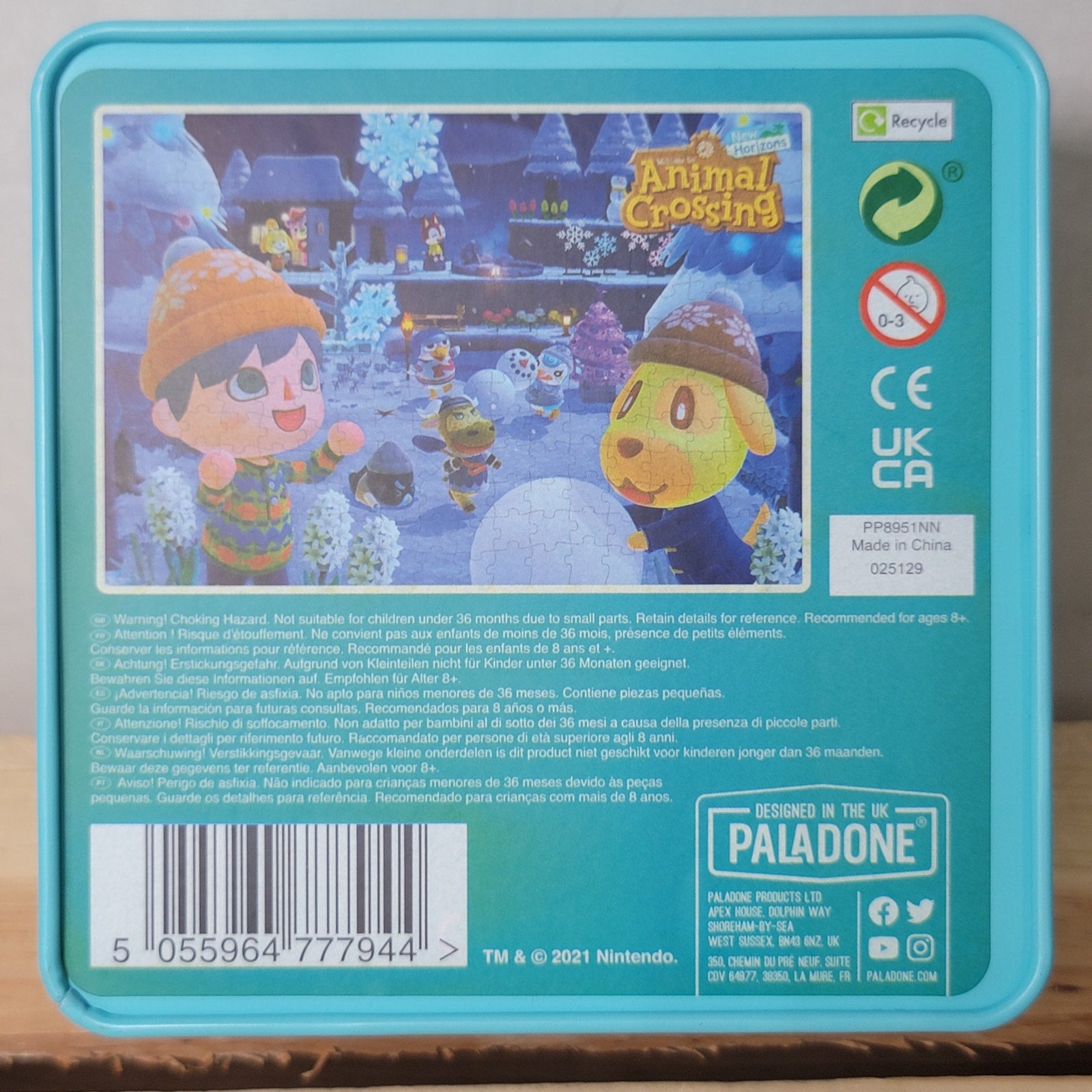 Animal Crossing: "Winter" Themed 250 Pc Puzzle in a Blue Collector Tin