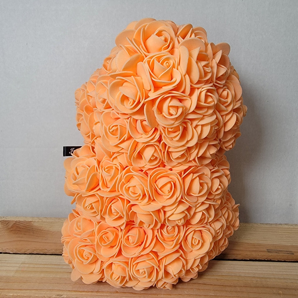 Orange Foam Rose Teddy Bear w/ "Just For You" Ribbon
