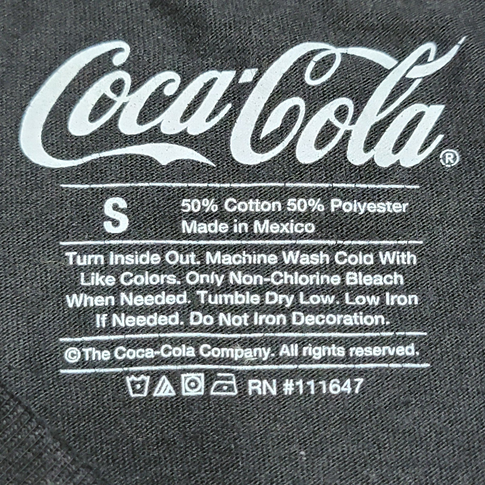 Coca-Cola Black Cut Crop Tee "Coca-Cola Classic" Logo - Size Small