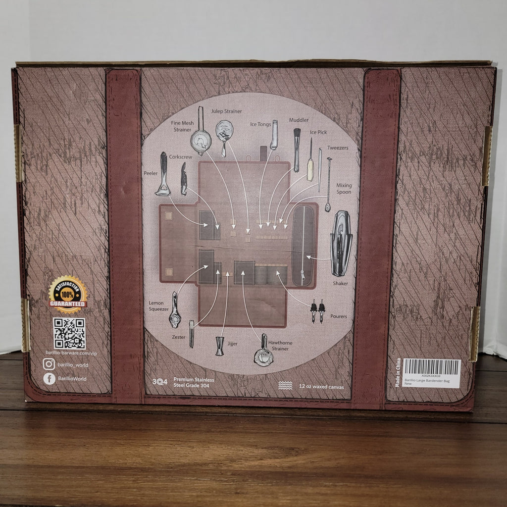 Barillio Bartender Roll Bag & Bar Tool Set - New In Box