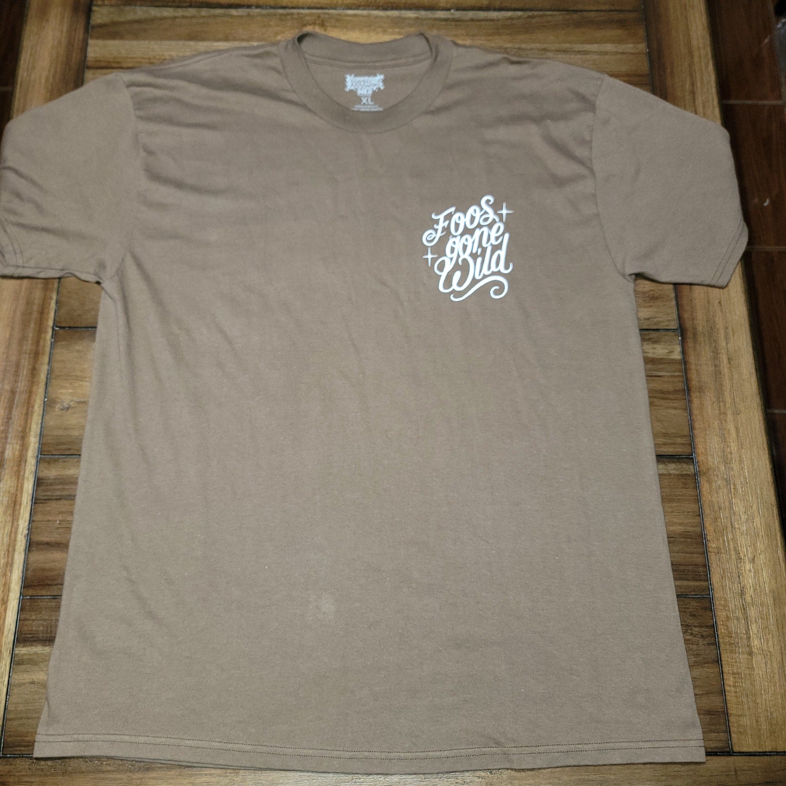 Foos Gone Wild Brown Unisex Tee w/ Tattoo Inspired Graphics - Size XL