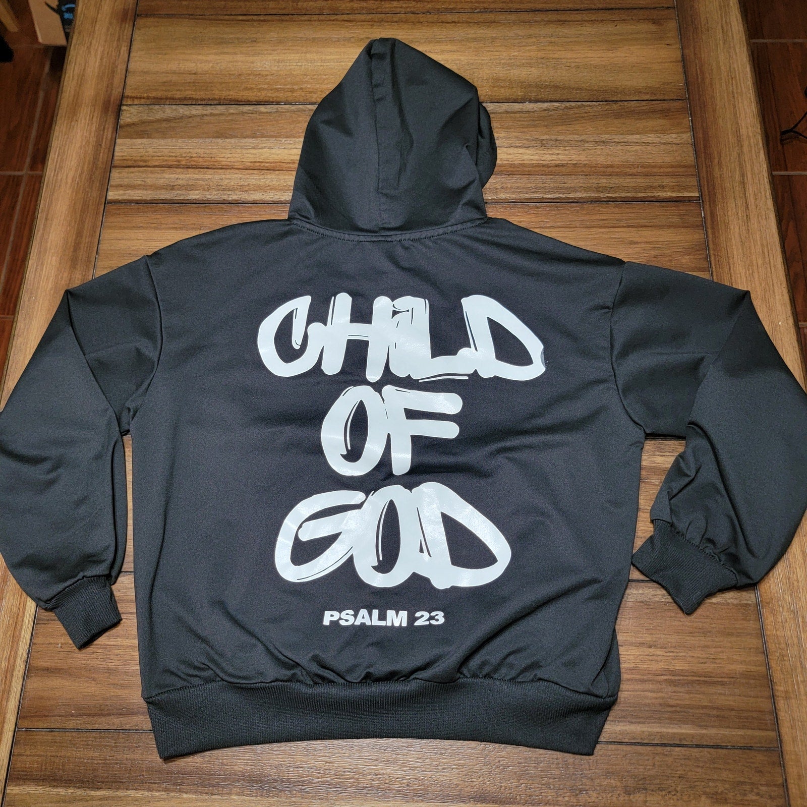 Unbranded Youth Black Pullover Hoodie "Psalm 23" - Size 13Y