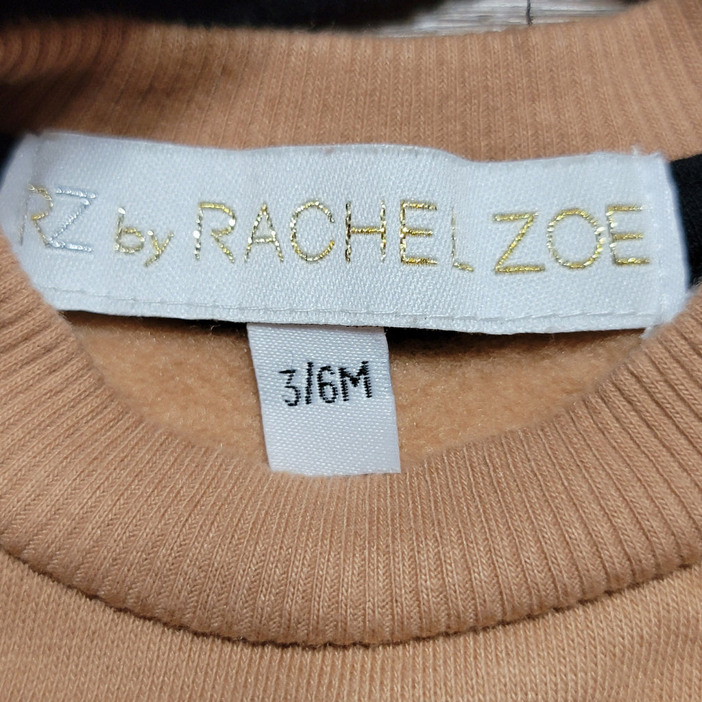 2 Pc RZ by Rachel Zoe Infant Black & Tan Jogger Set w/ Pocket & Smile -Size 3/6M