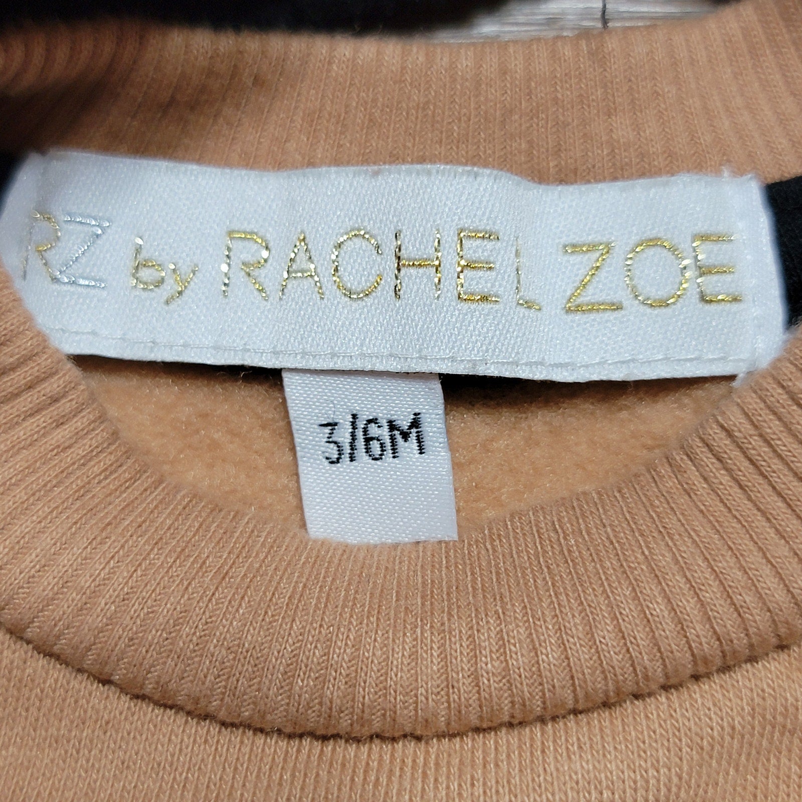 2 Pc RZ by Rachel Zoe Infant Black & Tan Jogger Set w/ Pocket & Smile -Size 3/6M
