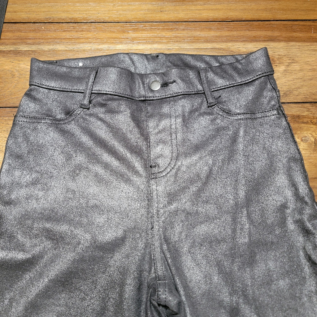 Time And Tru Pull On Black Faux Leather Pants w/ Small Belt - Size XS (0-2)