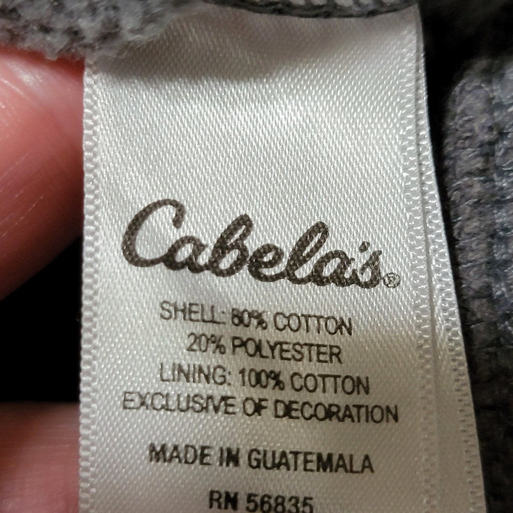 Cabela's Grey Full Zip Hooded Jacket Pink Logo - Size Med Reg