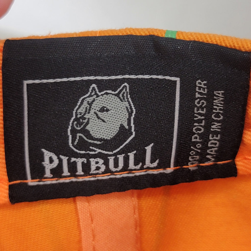Pitbull Neon Orange & Green "Texas" Snapback Ballcap w/ Yellow Bull