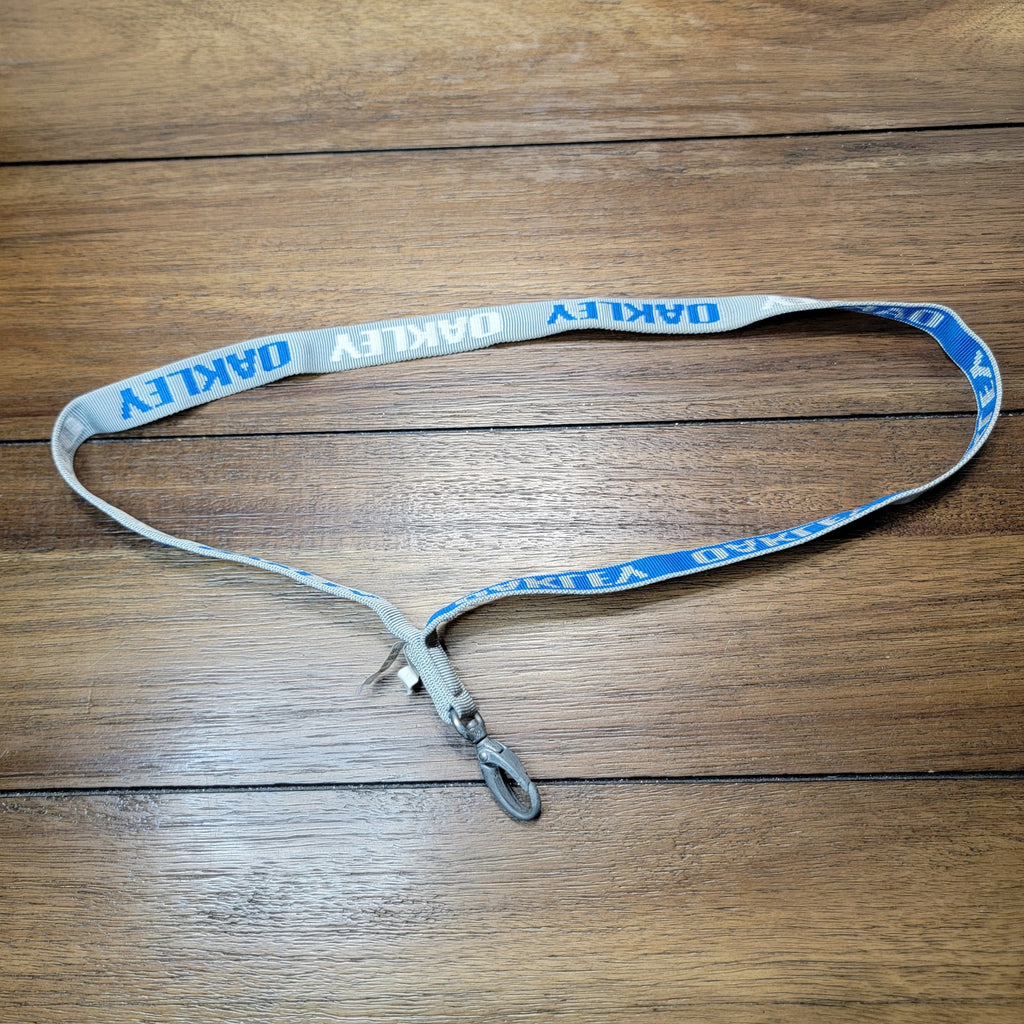 Oakley Grey & Blue Lanyard w/ Clip