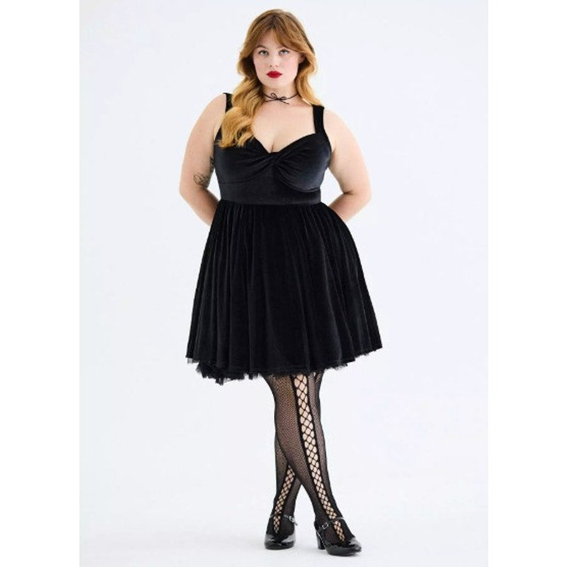 Retro Chic by Torrid Black Velvet Dress - Size 0