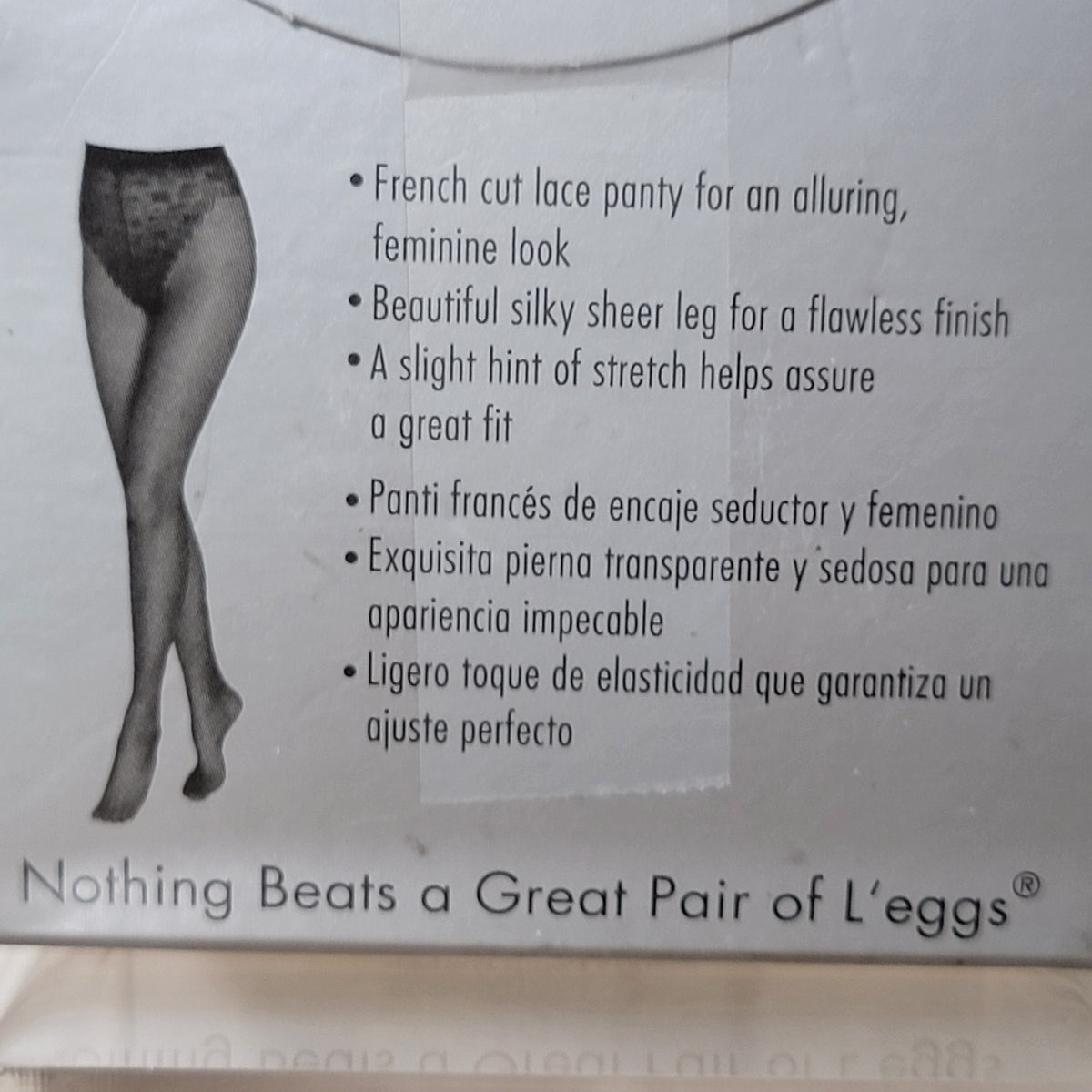 L'eggs SilkenMist Lace Panty Sheer Toe - Size Q Nude NEW