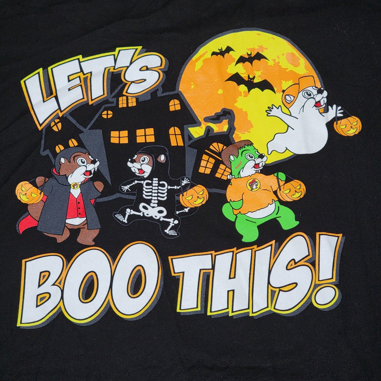 Buc-ee's Halloween Black Unisex Glow-In-The-Dark Tee "Let's Boo This" - Size XL