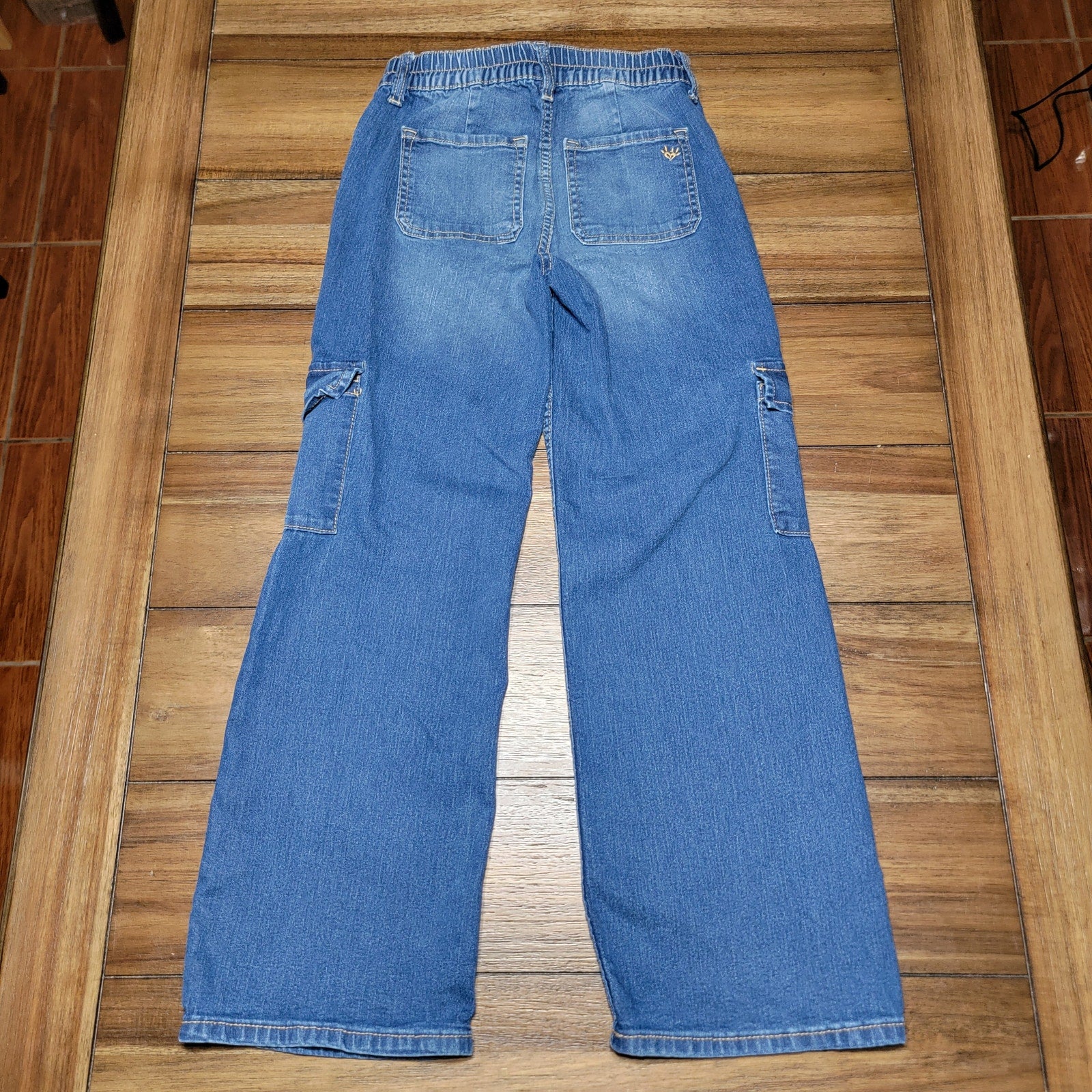 Justice Girls Cargo Denim Jeans w/ Built In Belt - Size 12