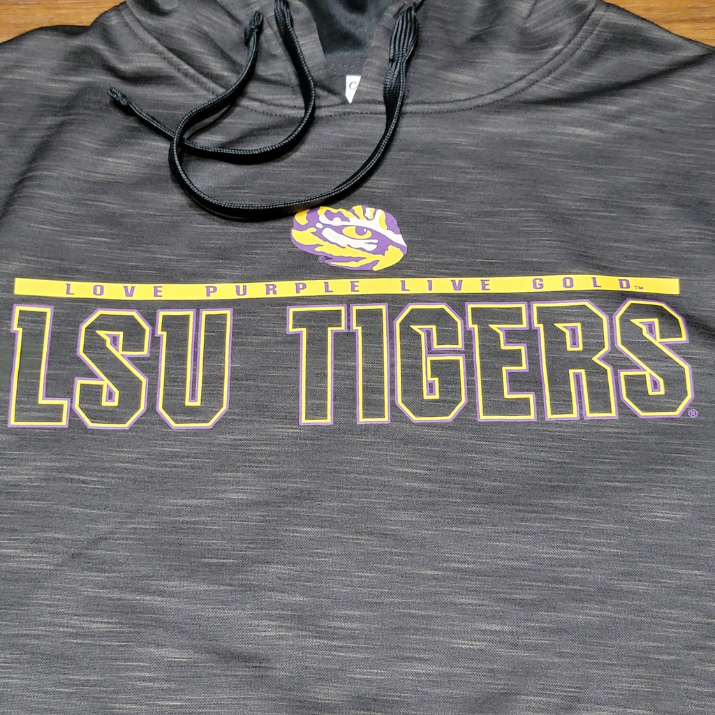 LSU Tigers Black Unisex Hoodie "Love Purple Live Gold" - Size Large
