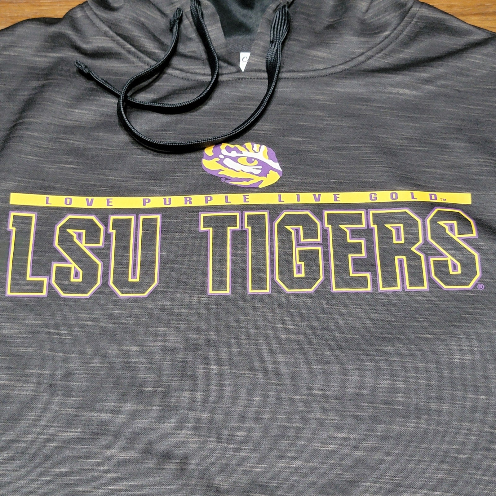 LSU Tigers Black Unisex Hoodie "Love Purple Live Gold" - Size Large
