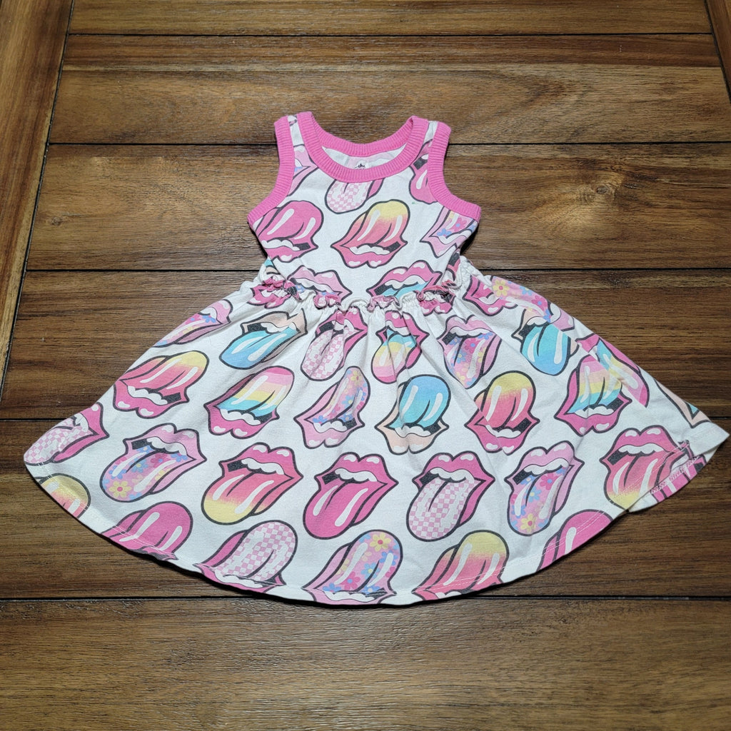 The Rolling Stones Toddler Tongue Logo Summer Dress - Size 2T