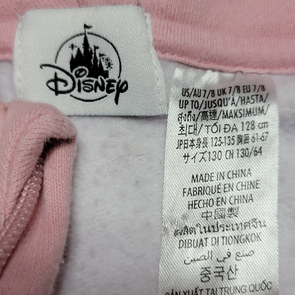 Disney Girls LS Hooded Pink Full Zip Jacket Ice Skating Minnie - Size 7/8