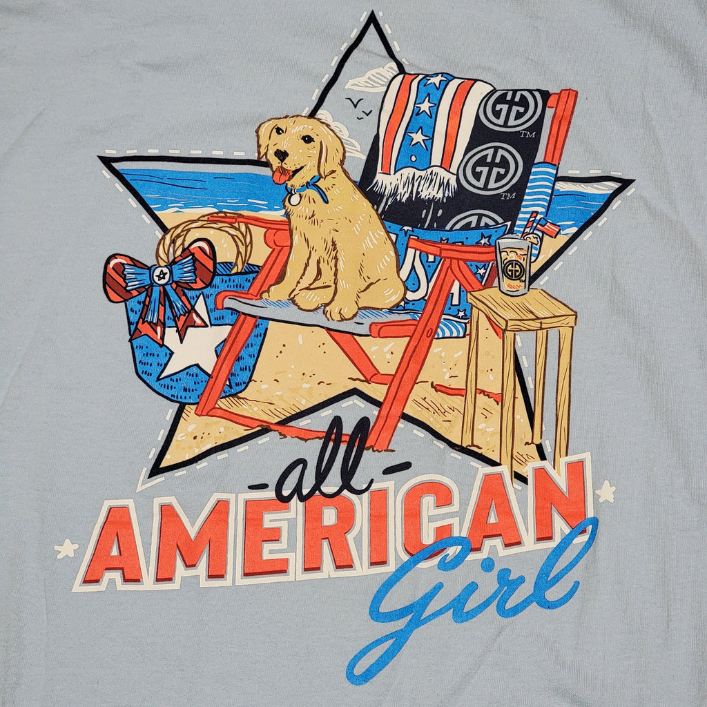 Girlie Girl Originals Blue Tee "All American Girl" Beach Set - Size XXL
