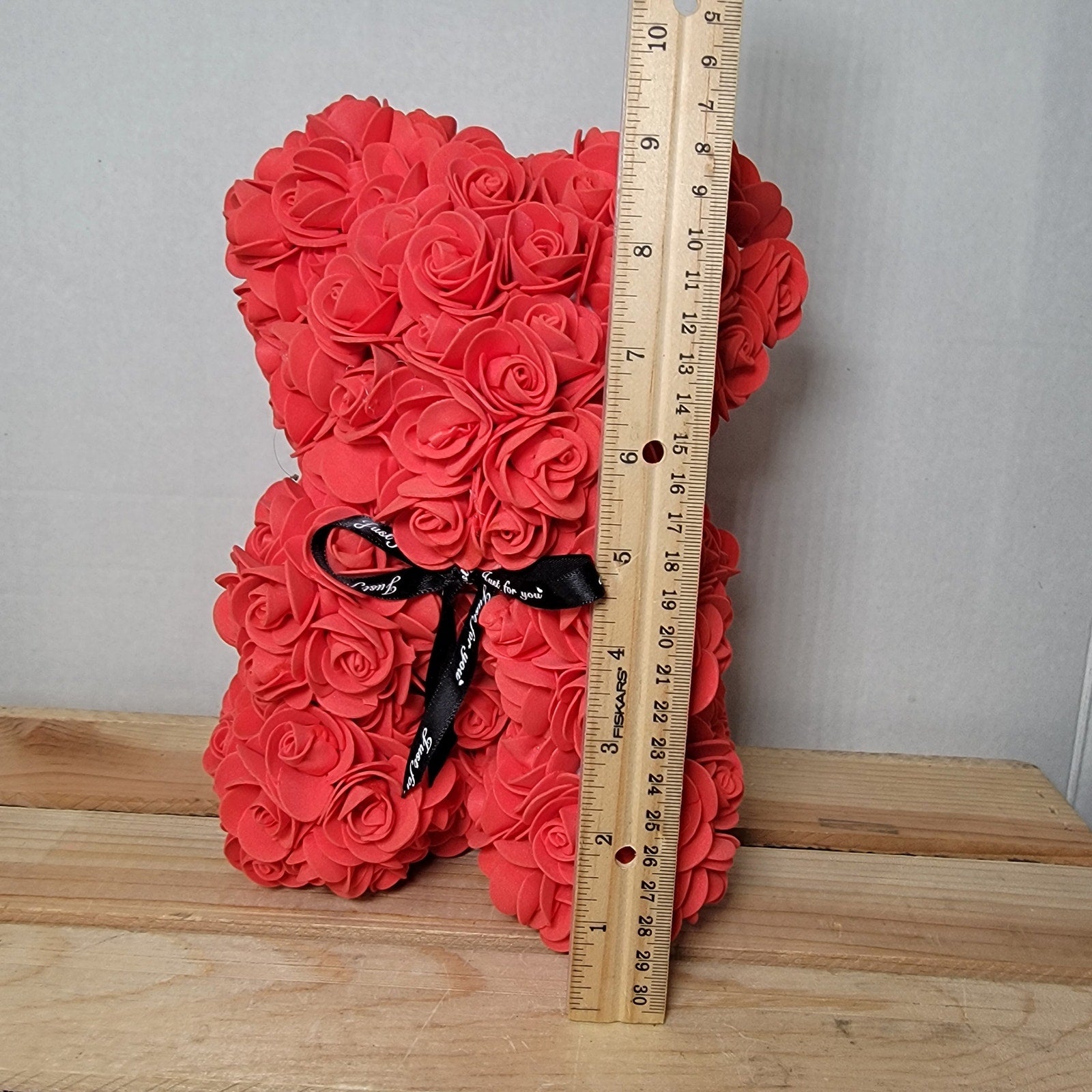 Red Foam Rose Teddy Bear w/ "Just For You" Ribbon