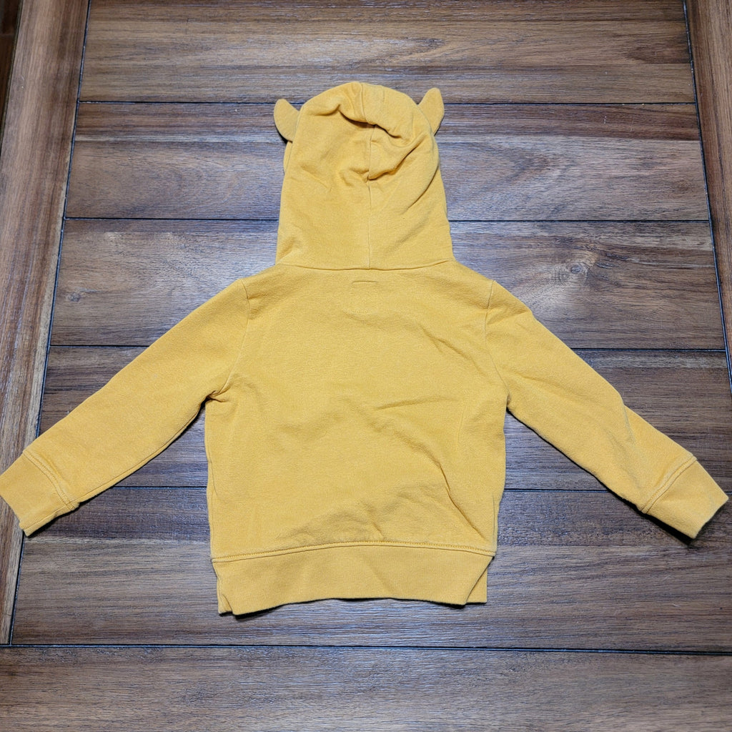 Baby Gap LS Yellow Monster Horned Hoodie - Size 2 Years (24M)