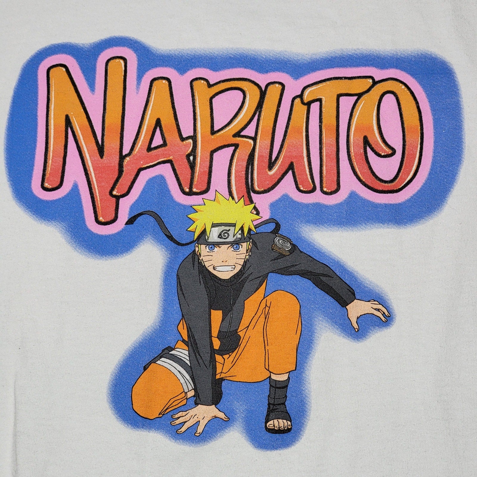 Ripple Junction x Naruto Shippuden White Unisex Tee Naruto Squat - Size Medium