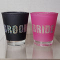 Set of 2 Wedding Shot Glasses: Bride & Groom