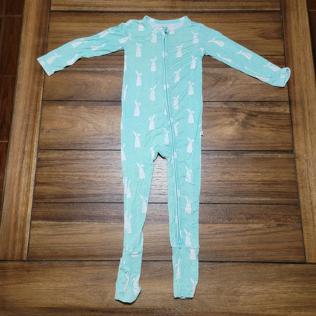 Birdie Bean Infant LS Green Rabbit Jumper w/ Optional Footies - Size 18-24M