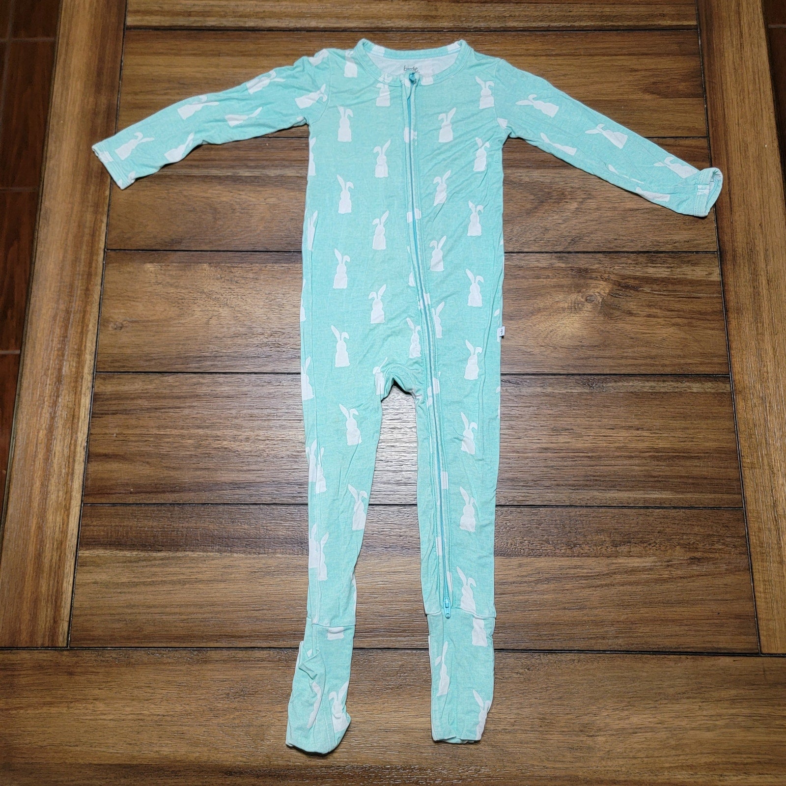 Birdie Bean Infant LS Green Rabbit Jumper w/ Optional Footies - Size 18-24M