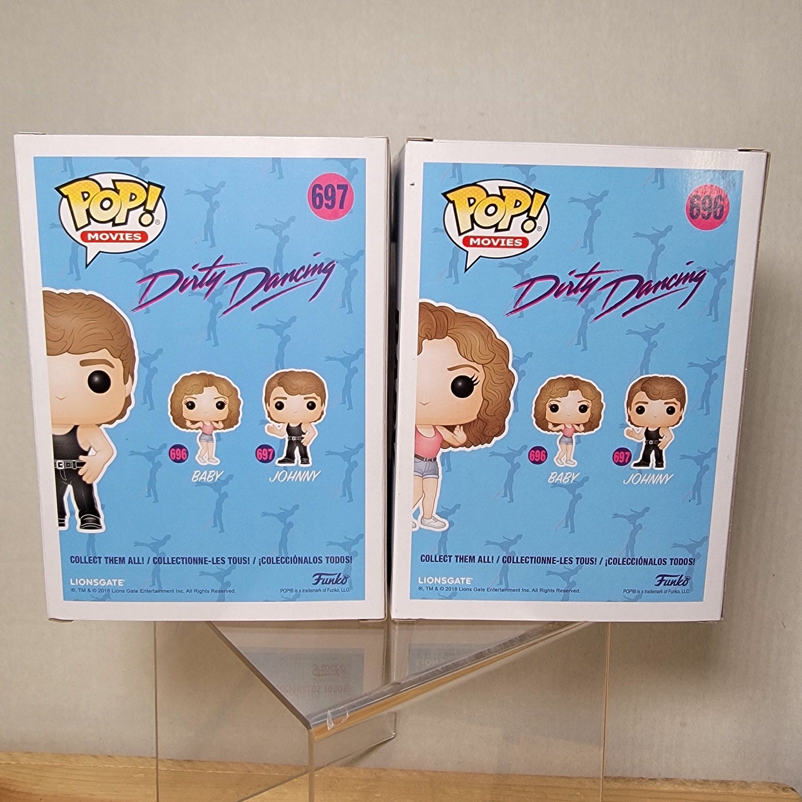 Set of 2 POP! Movies Dirty Dancing: Baby #696 & Johnny #697 - NEW