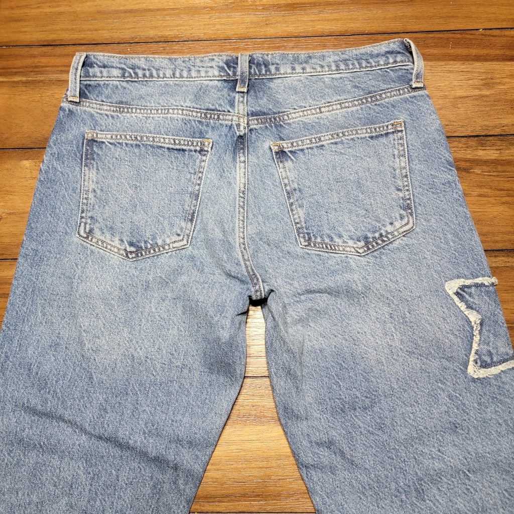 Arizona Jean Co Super Low-Rise Straight Denim Jeans w/ Stars - Size 6