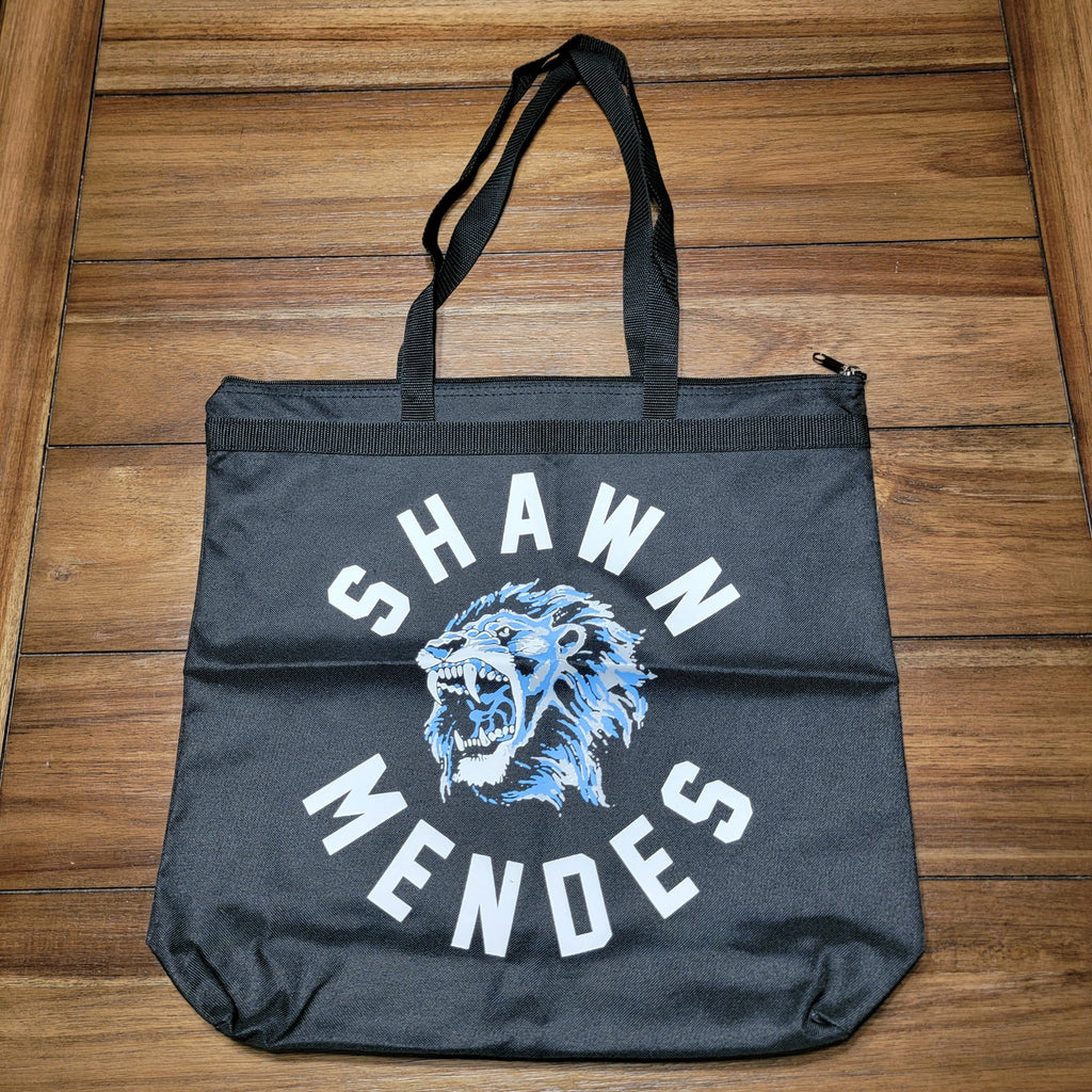 Shawn Mendes "Blue Tiger" Official Merchandise Black Canvas Tote Bag w/ Zipper