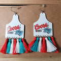 Coors Rodeo Paddle Earrings w/ Tassels